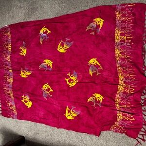 Vibrant Red and Yellow Sarong